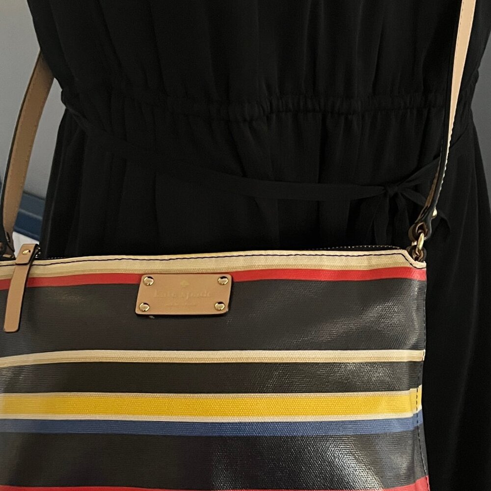 KATE SPADE FOREVER STRIPES HAILEY WESTCHESTER CROSSBODY BAG W/GOLD TONE HARDWARE - Picture 8 of 10